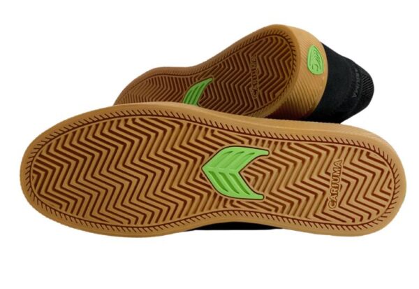Cariuma Vallely Pro Gum Black Suede & Cordura Ash Grey Logo Shoes