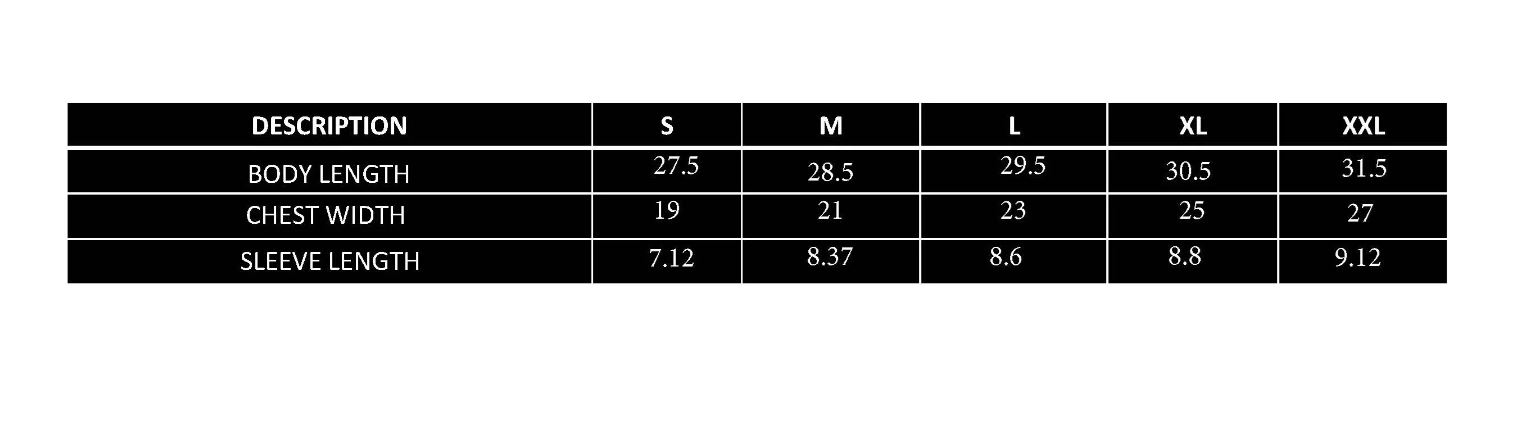 April Tee Sizing