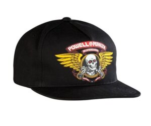 powell peralta winged ripper black snapback hat