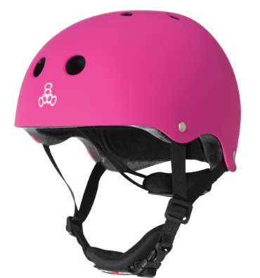 Triple 8 Lil 8 Neon Pink Rubber Helmet