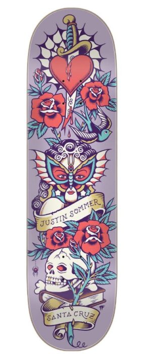 Santa Cruz Sommer Tattooed VX Everslick 8.25 Skateboard Deck