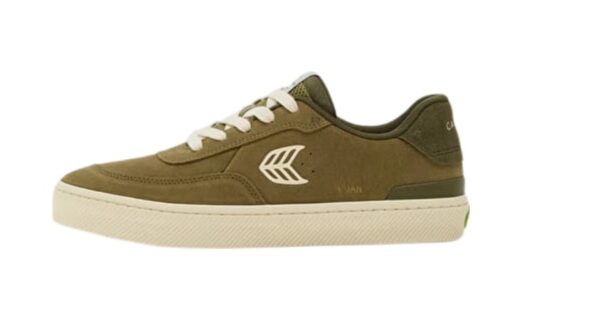 Cariuma Luan Pro Olive Green Suede Ivory Logo Burnt Olive Shoes