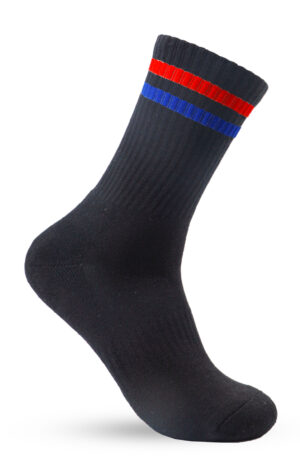 Globe Singles Black/Red Blue Crew Socks