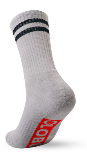Globe Singles Light Grey/Black Stripe Crew Socks