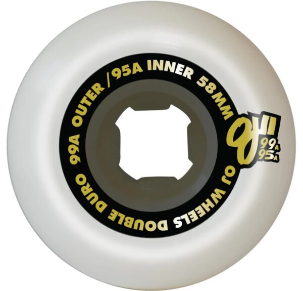 OJ Double Duro White Black Mini Combo 58 X 99a/95a Skateboard Wheels