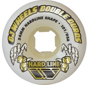 OJ Double Duro Hardline White 54mm x 99a/95a Skateboard Wheels