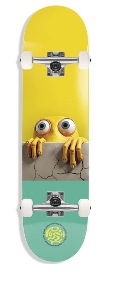 Push Yellow Man Peek Over 7.25 Skateboard Complete