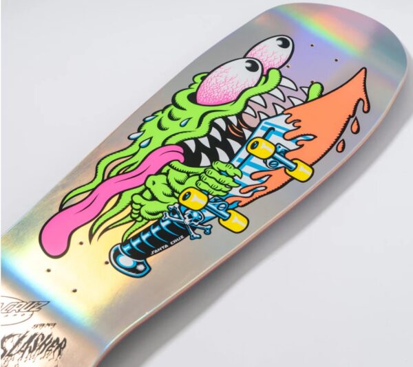 Santa Cruz Keith Meek OG Slasher Silver Rainbow Prismatic 10.1 Reissue Skateboard Deck