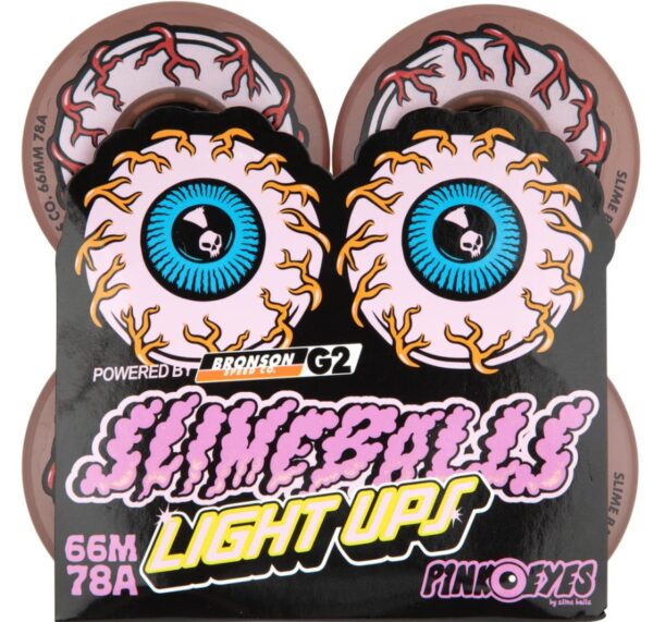Slime Balls Light Ups Pink Eyes 66mm X 78a Skateboard Wheels