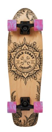 Gold Coast Longboards Aloha Pink Swirl Cruiser Skateboard Complete