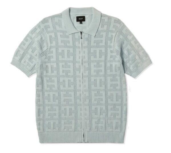 HUF Monogram Jacquard Sky Zip Sweater