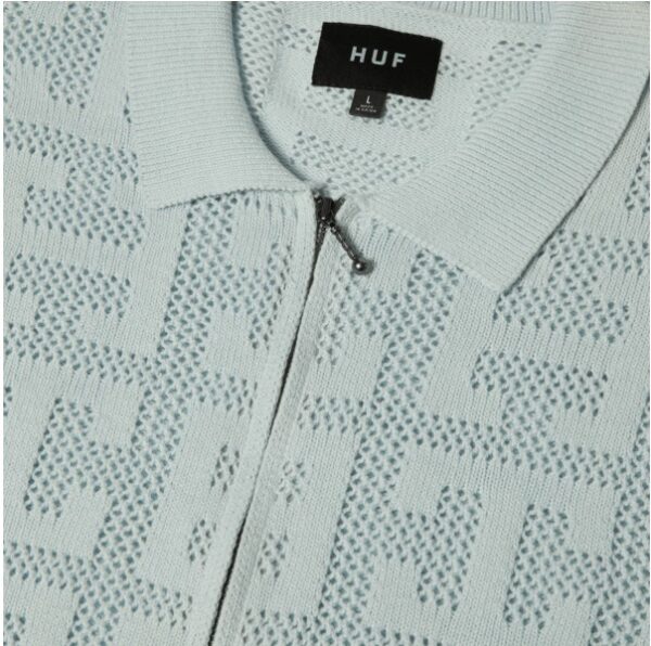 HUF Monogram Jacquard Sky Zip Sweater