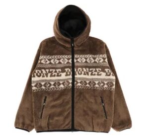 HUF X Bronze 56K High Pile Brown Zip Fleece
