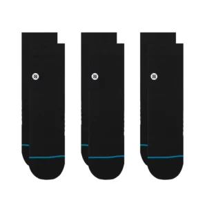 Stance Icon Quarter Black Socks - 3 Pack
