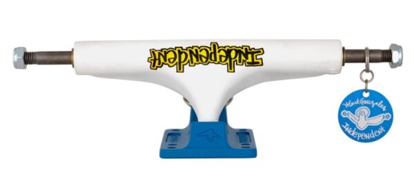 Independent Mark Gonzalez Stage 4 Flat White/Blue 146 Skateboard Trucks
