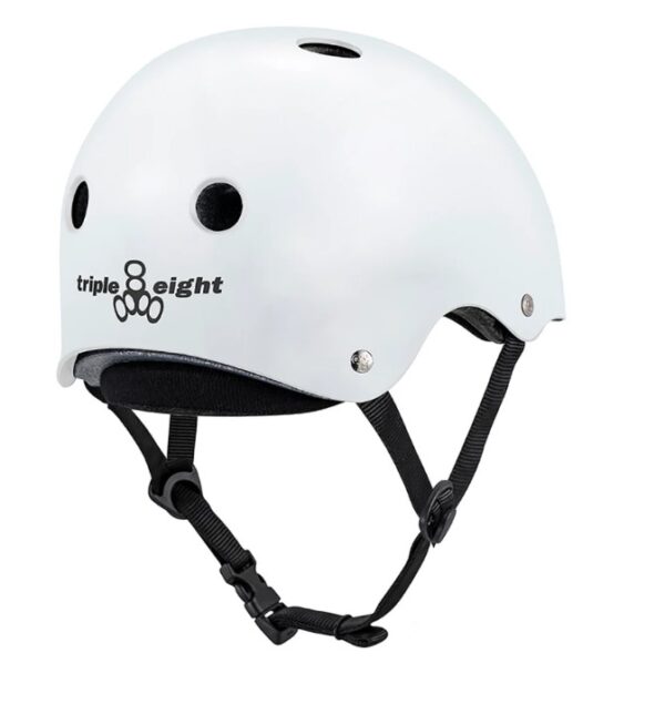 Triple 8 Deep Cover White Glossy Helmet