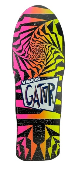Vision Gator II Crackle Limited Edition Black/White 10.25 Reissue Skateboard Deck