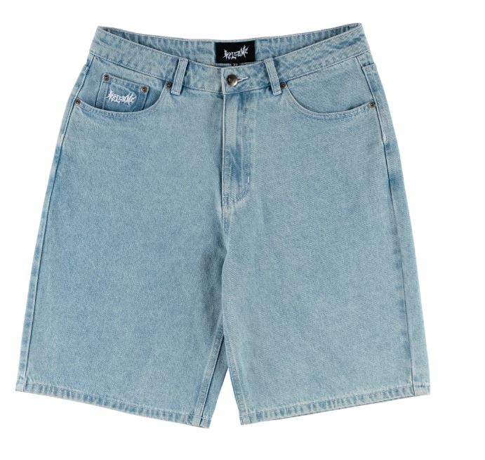 Welcome Linger Washed Baggy Denim Shorts