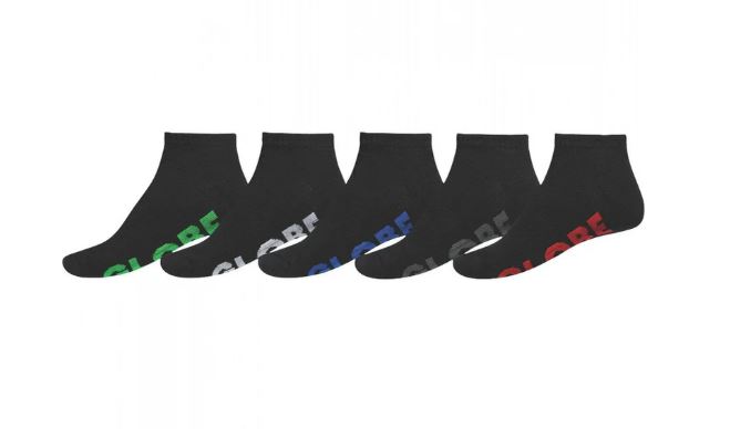 Globe Stealth Black Ankle Socks - 5 Pack