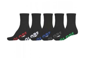 Globe Stealth Black Crew Socks - 5 Pack