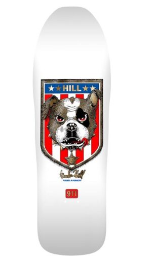 Powell Peralta Frankie Hill Bulldog White/Gold Foil 10 Skateboard Deck