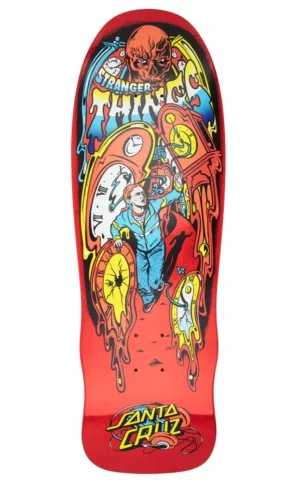 Santa Cruz X Stranger Things Max Melting Clock 9.7 Skateboard Deck