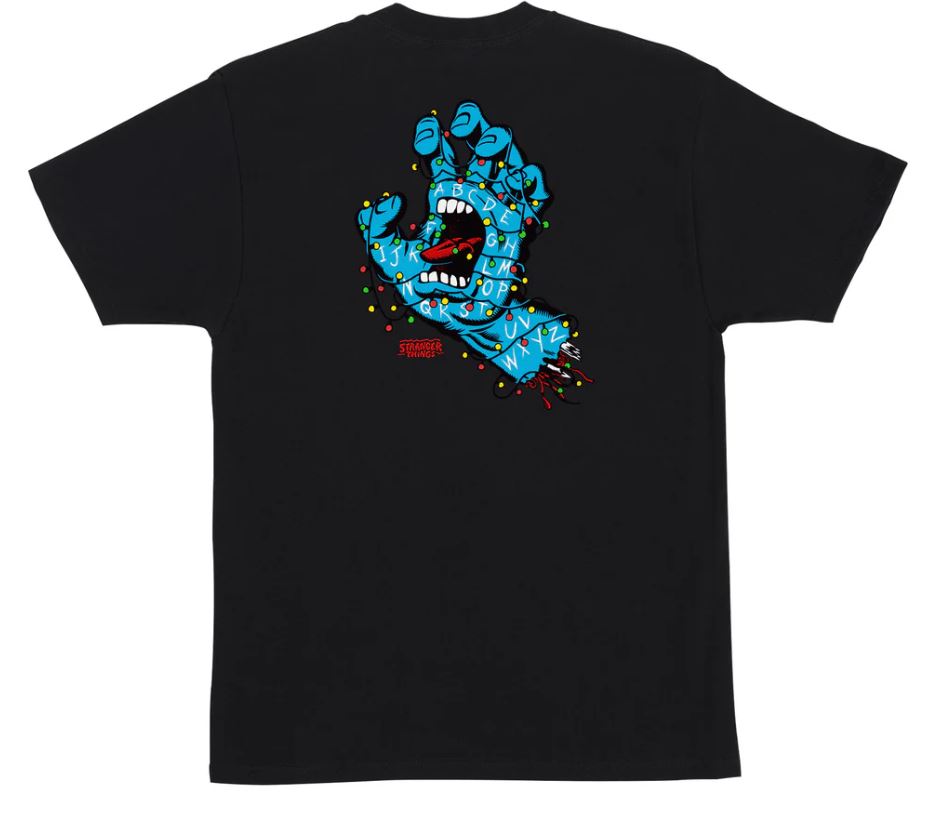 Santa Cruz X Stranger Things Screaming Lights Black Tee