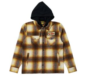 Krooked Double Ok Brown/Yellow Hooded Flannel