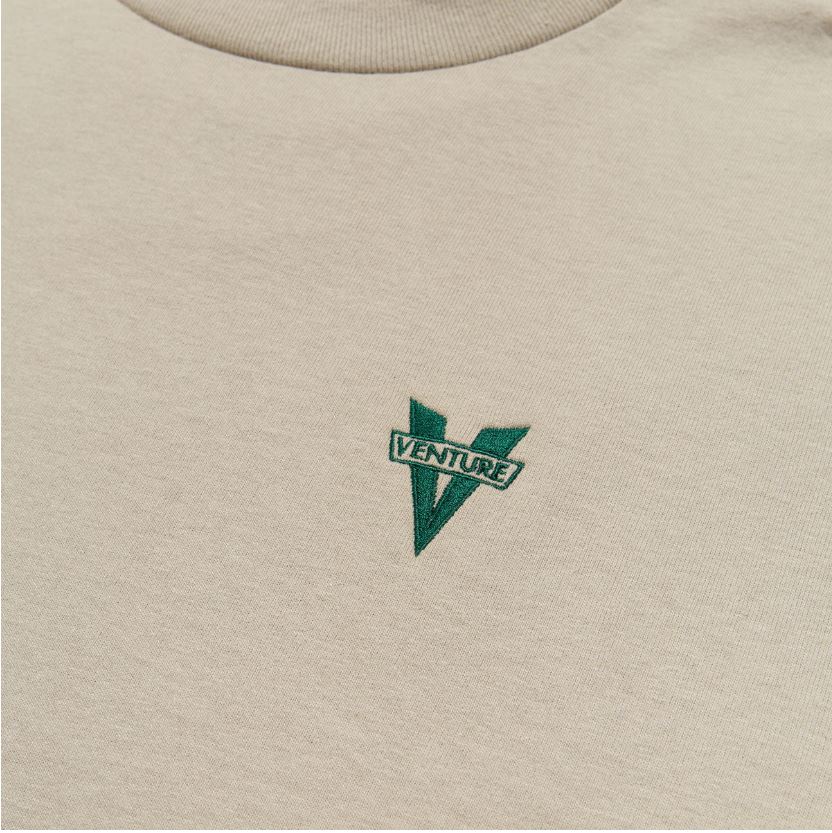 Venture Heritage Embroided Sand/Green Tee