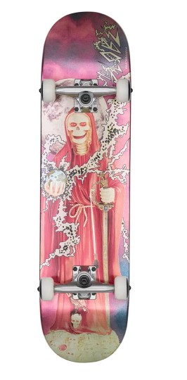 Globe G1 Downtown Doom Silver/Red 8.0 Skateboard Complete
