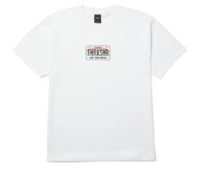 HUF x Thrasher License Plate White Tee