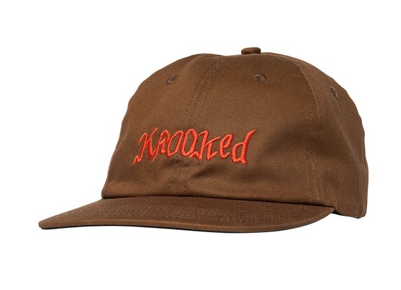 Krooked Double OK Script Brown Strapback Hat