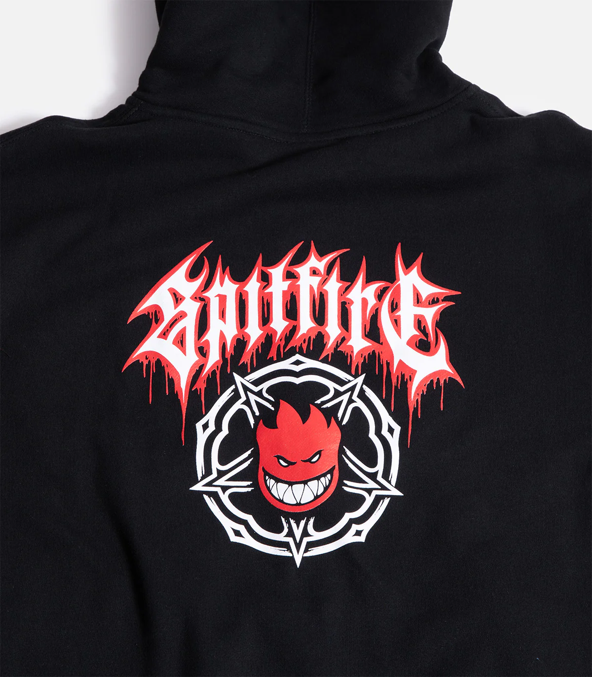 Spitfire Pentagram Drip Black Red Zip Hoodie Back Print