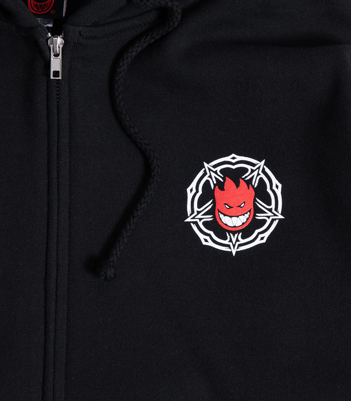Spitfire Pentagram Drip Black Red Zip Hoodie Front Print