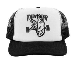 Thrasher x Spitfire Thrash & Burn Black White Black Snapback Hat