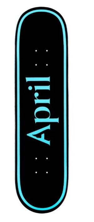 April OG Logo Blue/Black 8.38 Skateboard Deck