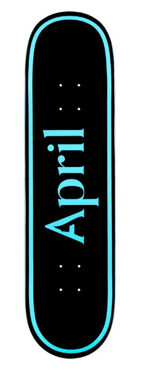 April OG Logo Blue/Black 8.38 Skateboard Deck