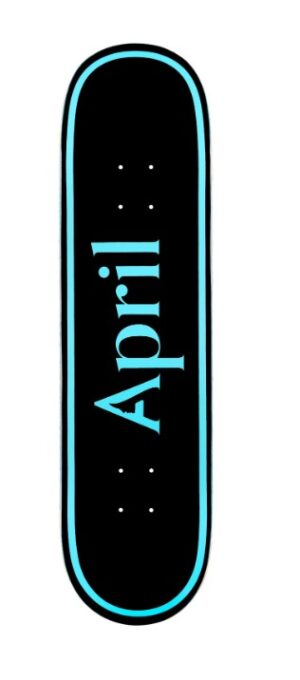 April OG Logo Blue/Black 8.75 Skateboard Deck