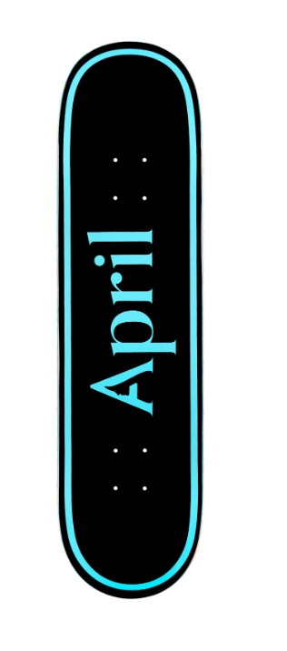 April OG Logo Blue/Black 8.75 Skateboard Deck