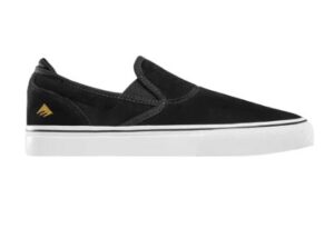 Emerica Wino OG Black/White/Gold Slip On Shoes