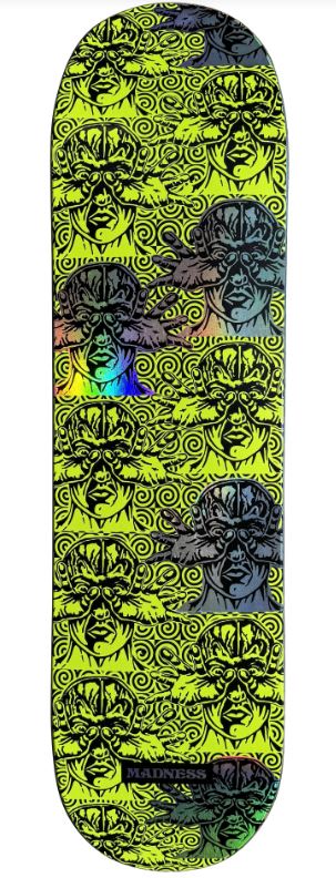 Madness Repeat Offender R7 Safety Yellow/Holographic 8.25 Skateboard Deck