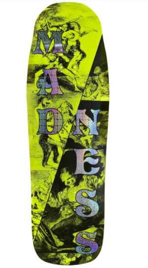 Madness Split R7 Safety Yellow/Holographic 10.0 Skateboard Deck