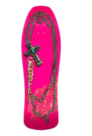 Powell Peralta Underhill Cross Pink/Gold Foil 9.9 Skateboard Deck