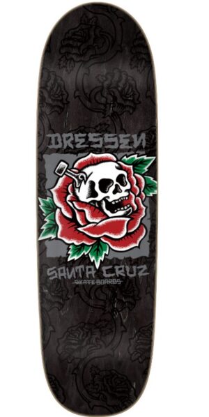 Santa Cruz Dressen Skull Rose 9.25 Skateboard Deck