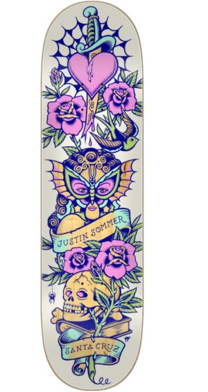 Santa Cruz Justin Sommer Tattooed Pro 8.25 Skateboard Deck