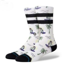Stance Surfin Monkey White Crew Socks