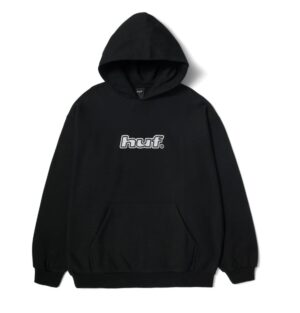 HUF Logo Applique Fleece Black Hoodie
