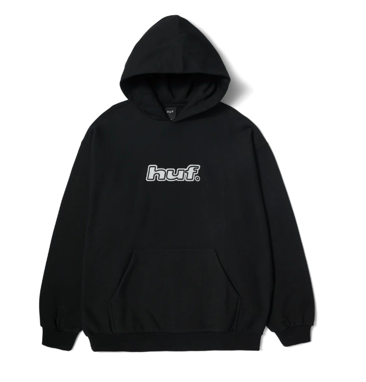 HUF Logo Applique Fleece Black Hoodie