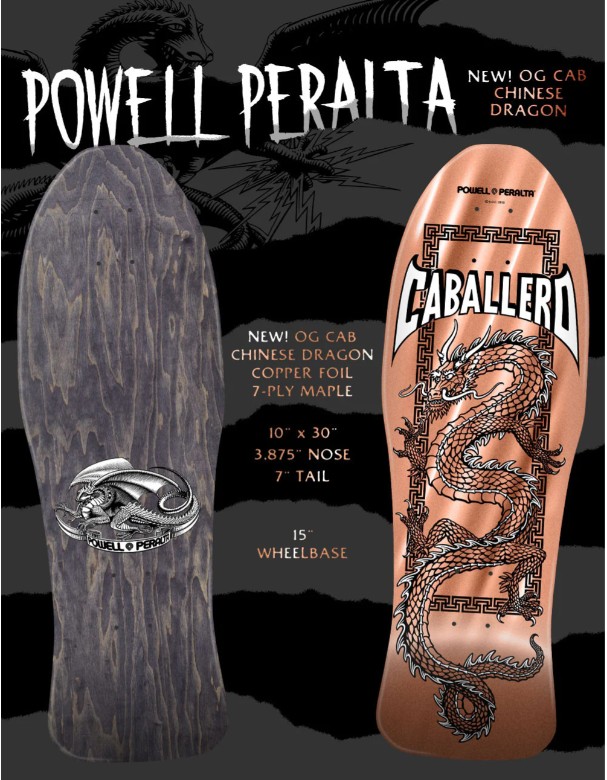Powell Peralta Caballero Chinese Dragon Copper Foil 10 Skateboard Deck
