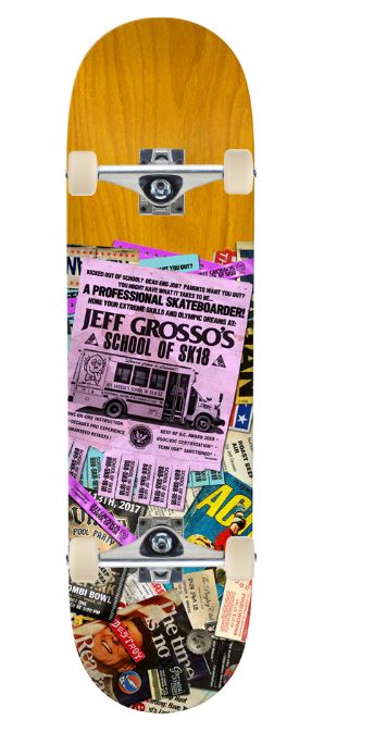 Anti Hero Jeff Grosso Skool Of Sk18 8.7 Skateboard Complete